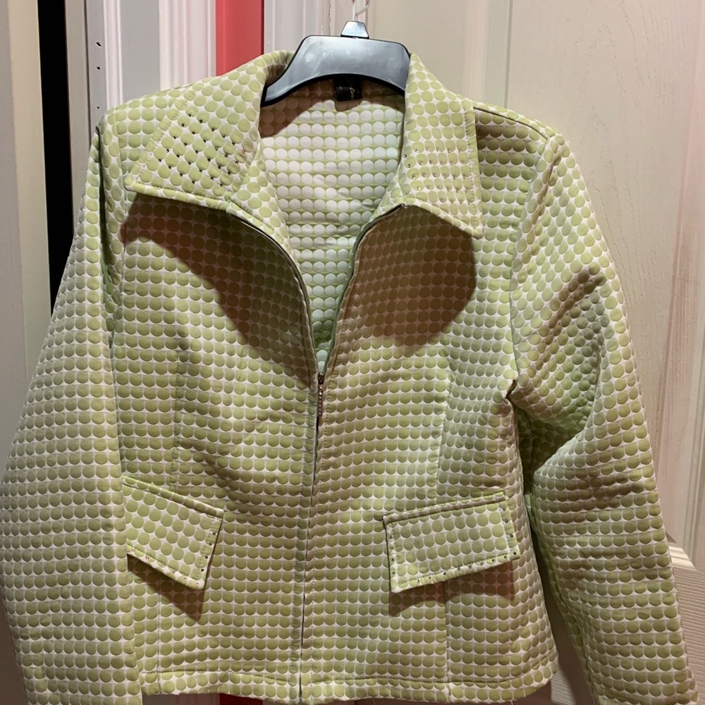 Lime Green/white jacket by Jackets Galore